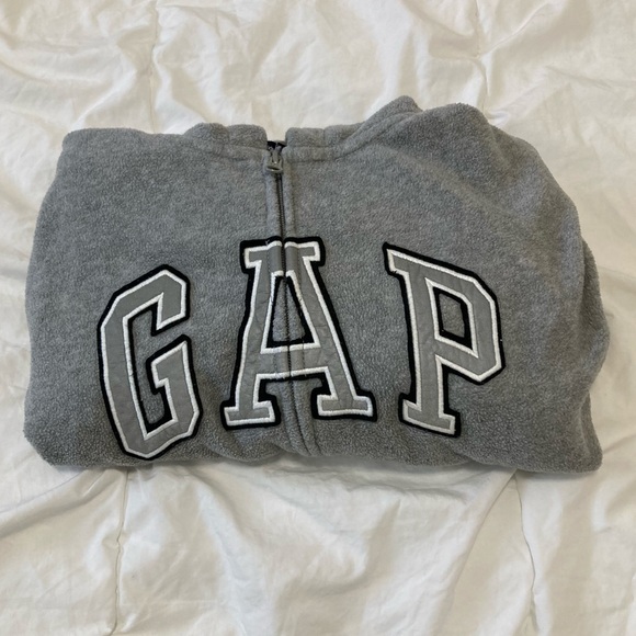GAP grey/gray jacket sweater hoodie oversized zip-up jacket kids/teens - Picture 4 of 4